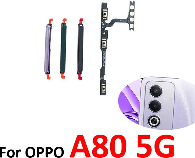 Oppo A80 5G CPH2639 Lautstärketasten und Ein/Aus-Flexkabel Reparaturset in Schwarz, Grün oder Lila - Bild 1