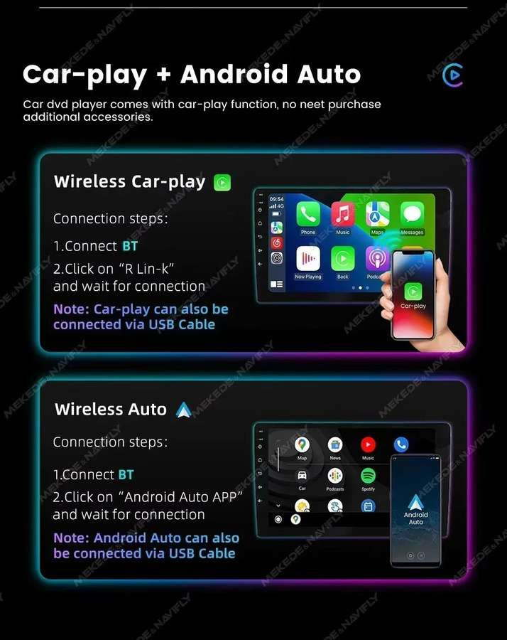 NAVIFANS Android Multimedia Player mit 9 Zoll Display für Toyota Camry 2006-2011, kabelloses CarPlay, WIFI und GPS Navigation System - Bild 3
