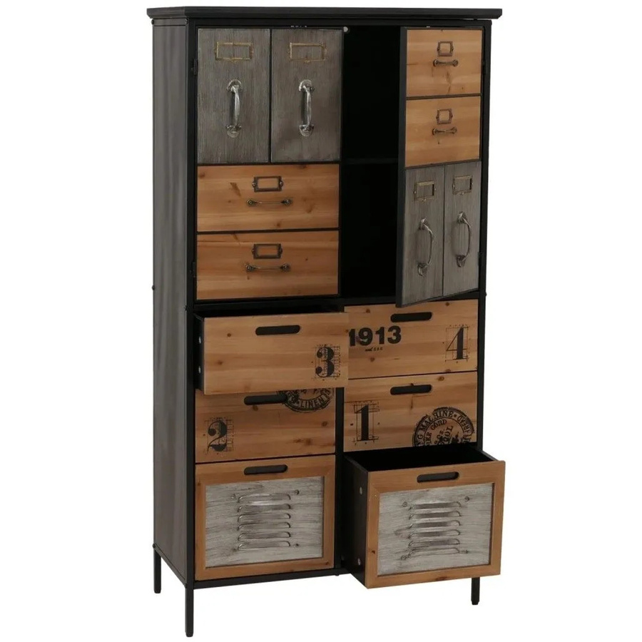 Apothekerkommode MCW-O80 Highboard im Vintage Shabby-Look, Farbe Braun, B/H/T: 136 x 73 x 35 cm - Bild 2