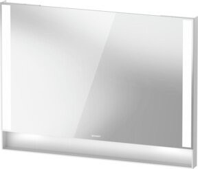 Duravit Qatego Lichtspiegel Badspiegel mit LED, Weiß Matt, B: 100 cm, H: 75 cm, T: 6,5 cm, 29 W, dimmbar, Warmweiß - Bild 1