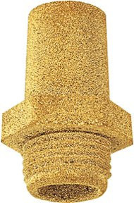 Riegler Sinterbronce-Schalldämpfer aus Messing in Gold, Sechskant, G 1/4, SW 17 - Bild 1
