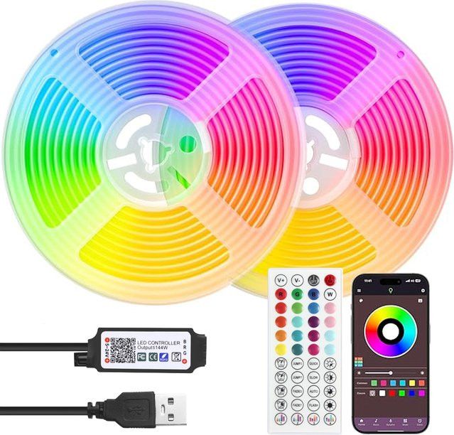FRST RGB LED Streifen mit App-Steuerung, flexibles LED Lichtband für deine Raumdekoration, Länge: 40 m - Bild 1