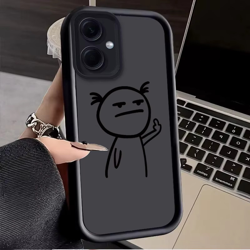 Stickman Flüssigsilikon Schutzhülle für Xiaomi Redmi Note 14 13 12 Turbo 11S 4G 11 10 Pro Plus 9 14C 13C 12C 9C A2 A1 in Schwarz - Bild 2