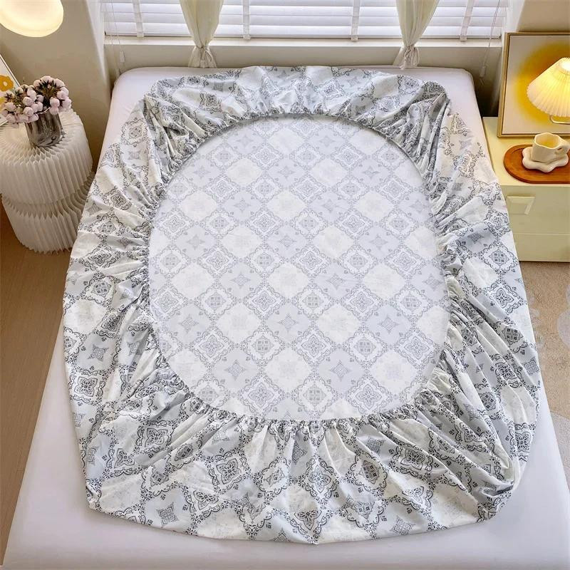 Super Six Bedrucktes Spannbettlaken aus 100% Baumwolle, Karo-Design, B/T: 100 x 200 cm, Höhe: 25 cm - Bild 1