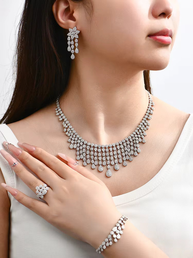 ATTAGEMS Schmuck-Set, Moissanit, 925 Silber, Damen - Bild 3