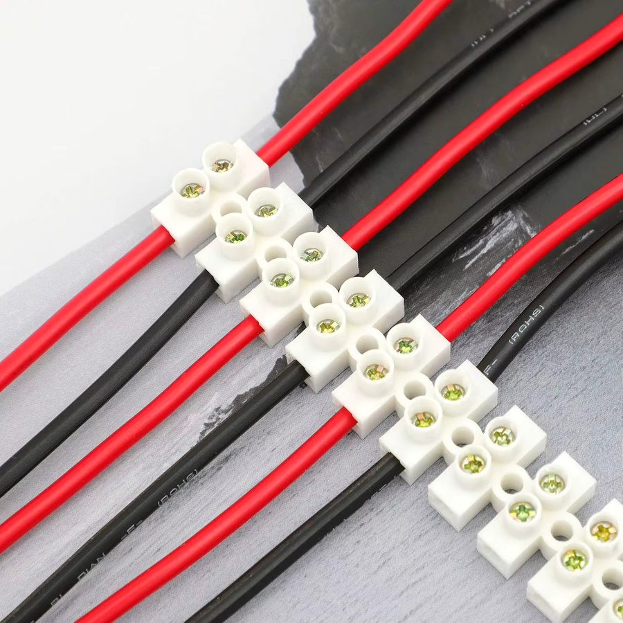AOKIN 10er-Pack Klemmenblock Weiß, zweireihige Klemmenleiste mit 12 Positionen und Schraubklemmen für elektrische Heimprojekte - Bild 3