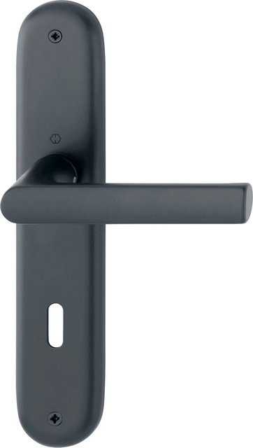 Hoppe Schild-Garnitur Hamburg aus Messing in Schwarz Matt - Bild 1