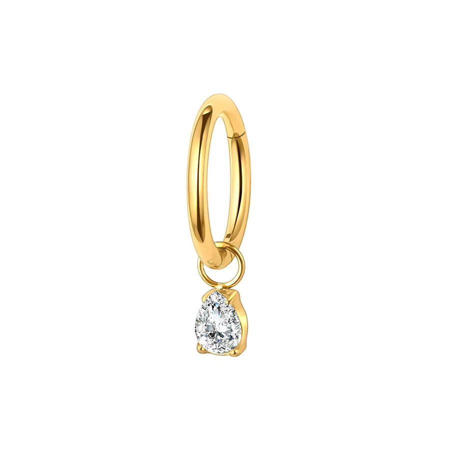 WTX Creolen Titan, Zirkonia, Gold, Damen - Bild 2