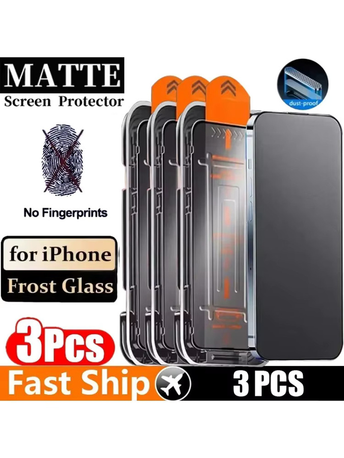 3er-Pack Matte Displayschutzfolie mit oleophober Beschichtung für iPhone 17 Air 16 15 14 13 12 11 Pro Max Milchglas-Effekt von Vieruodis - Bild 6