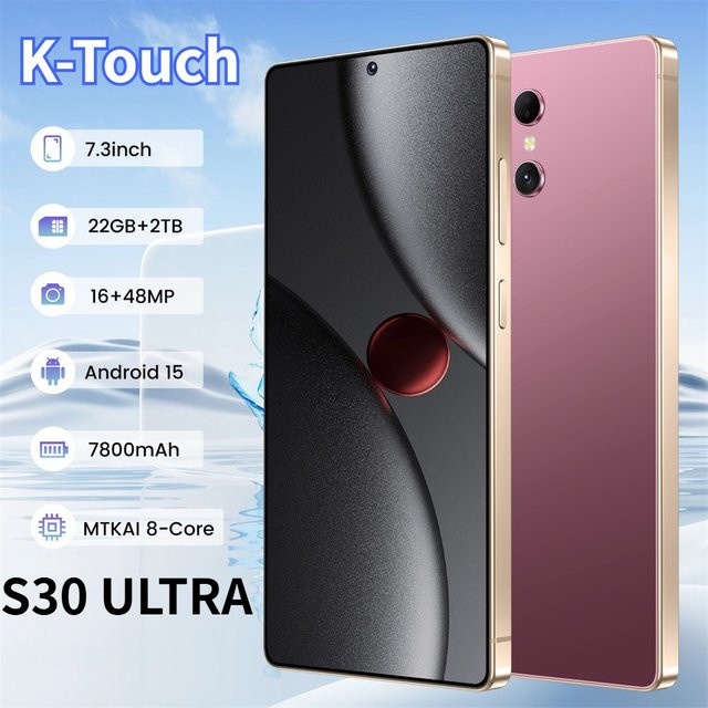 K-Touch S30 Ultra Smartphone 5G Android mit 7,3 Zoll HD Display, 2 TB Speicher und 22 GB RAM, Schwarz, Refurbished - Bild 1