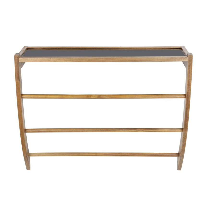 WENKO Wandregal aus Akazienholz und Sicherheitsglas in Schwarz, B/H/T: 60 x 48,5 x 25,5 cm - Bild 2