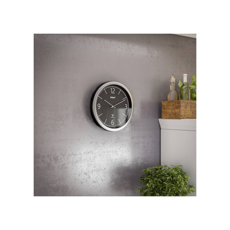 Mebus Wanduhr Analog Funkuhr rund Silber Durchmesser: 25 cm - Bild 2