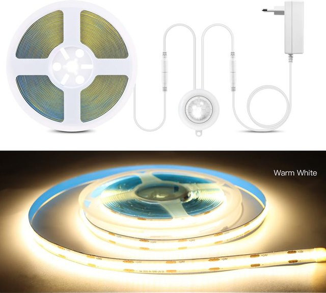 MALITAI COB LED Streifen mit PIR Bewegungssensor, 24V, Weiß, Länge: 1 m - Bild 1
