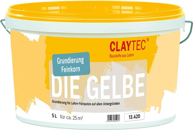 Claytec Grundierung für Lehmfeinputze Gelb fein 5 kg - Bild 1