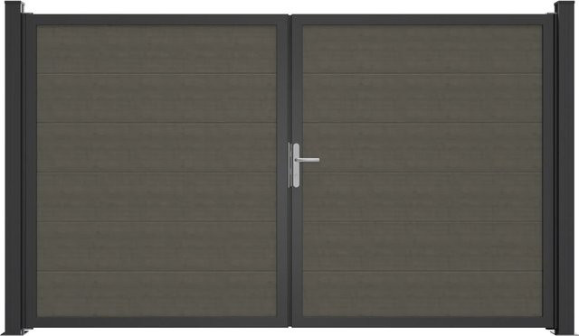 GroJa Tor BasicLine Nova 2-flügeliges Schwingtor in Grey Ash Cut, B: 300 cm, H: 180 cm - Bild 1