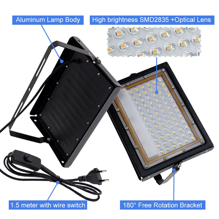 GRAXGROW LED-Außenflutlicht in Schwarz mit RGB-Funktion und Schalter, modernes Aluminium-Gehäuse für den Garten - Bild 5