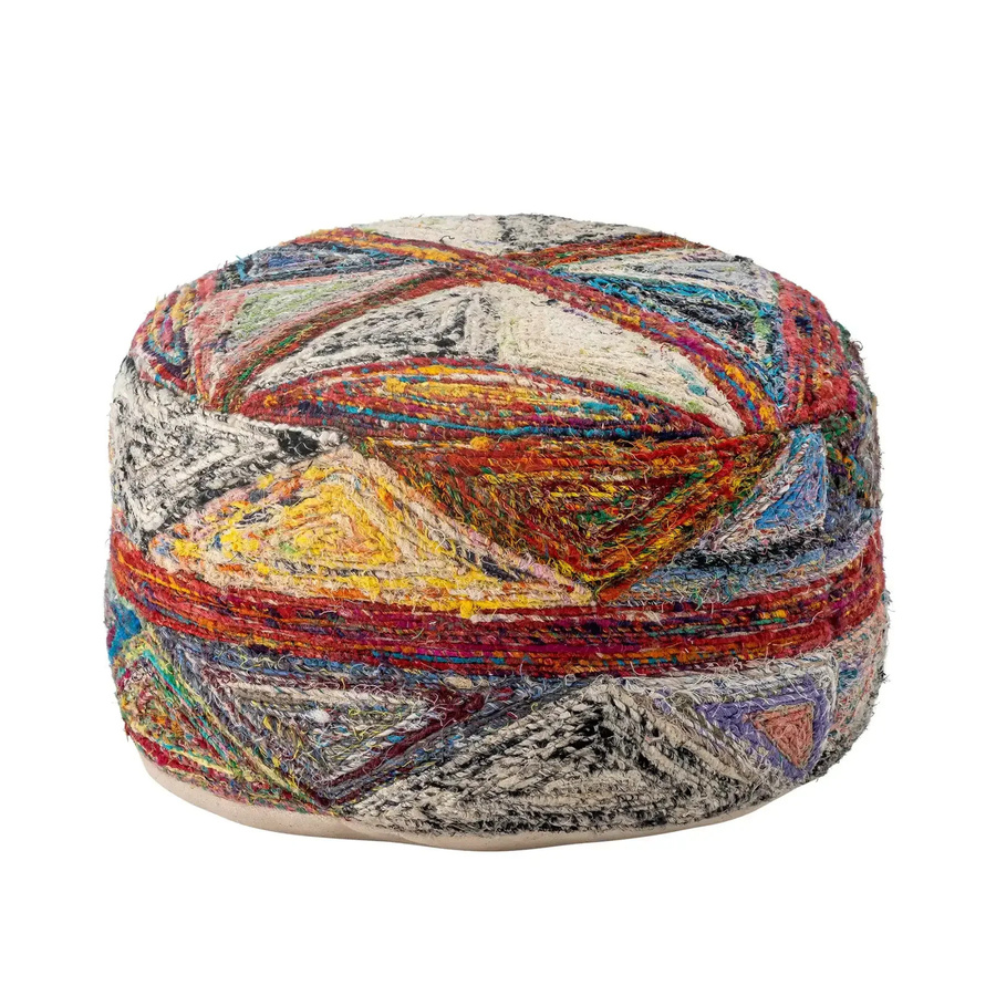 Bloomingville Sitzhocker Torano aus Baumwolle, mehrfarbig, Durchmesser: 40 cm - Bild 1