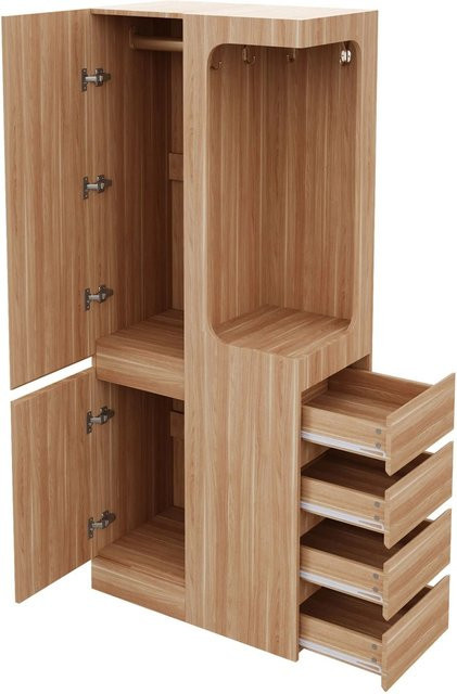 okwish Kleiderschrank mit integrierten Schubladen in Natur, B/T/H: 70 x 40 x 170 cm - Bild 1