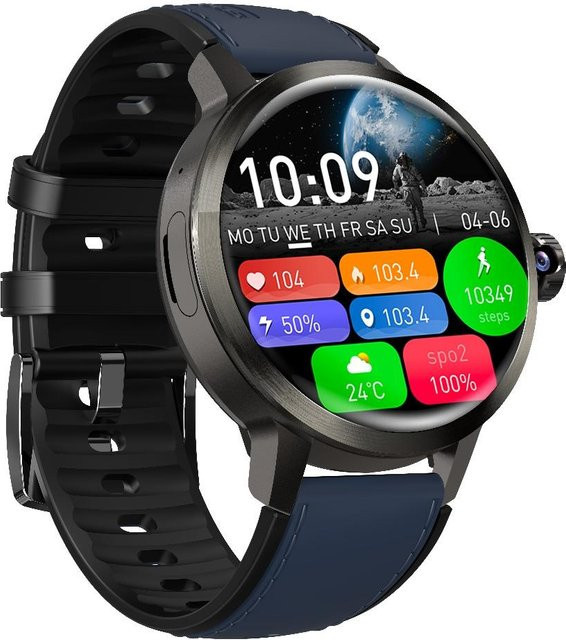 Rainbuvvy DM82 4G Android Smartwatch mit 1,75 Zoll AMOLED Display, 2 GB RAM, 16 GB ROM und GPS in Blau - Bild 1