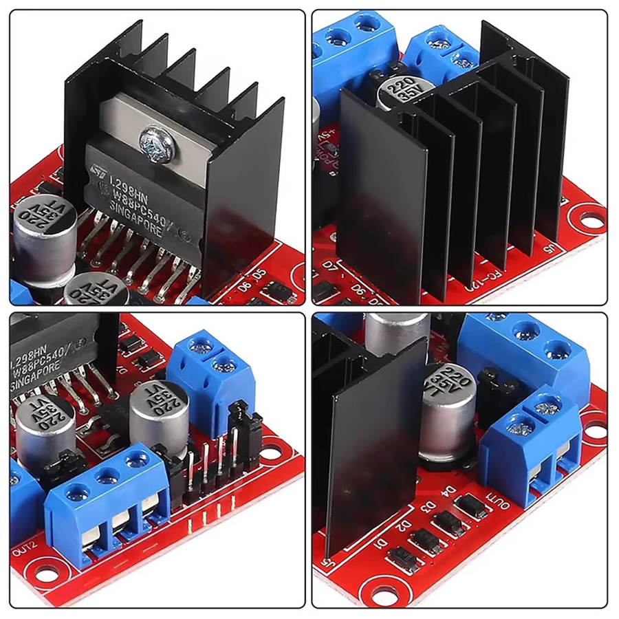DIYmalls L298N Dual H-Brücken Motortreiber-Modul DC Schrittmotor-Steuerplatine in Rot für Arduino ESP32 ESP8266 Smart Robot Car - Bild 4