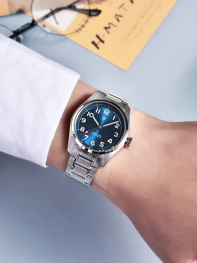 PAGANI DESIGN Armbanduhr, Automatik, Edelstahl, 38 mm, Herren, Blau - Bild 5