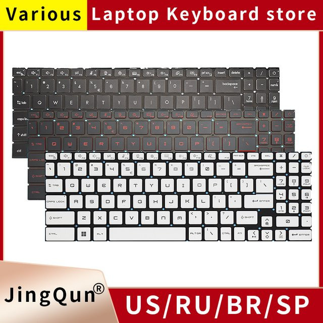 MSI Laptop Tastatur mit Hintergrundbeleuchtung in Rot und Schwarz für Katana GF66 GF76 GL76 GL66 11SC 11UC 11UD 11UE 11UG 12UC 12UD - Bild 1