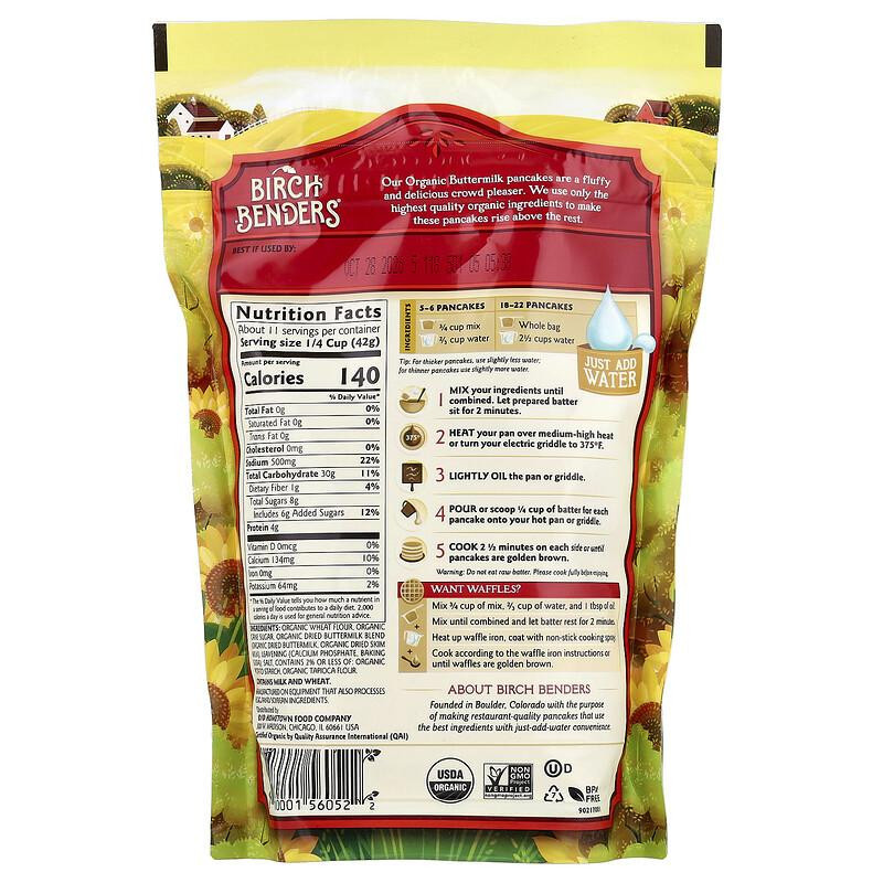 Birch Benders Komplett-Pfannkuchen- & Waffelmix Bio-Buttermilch 454 g - Bild 2