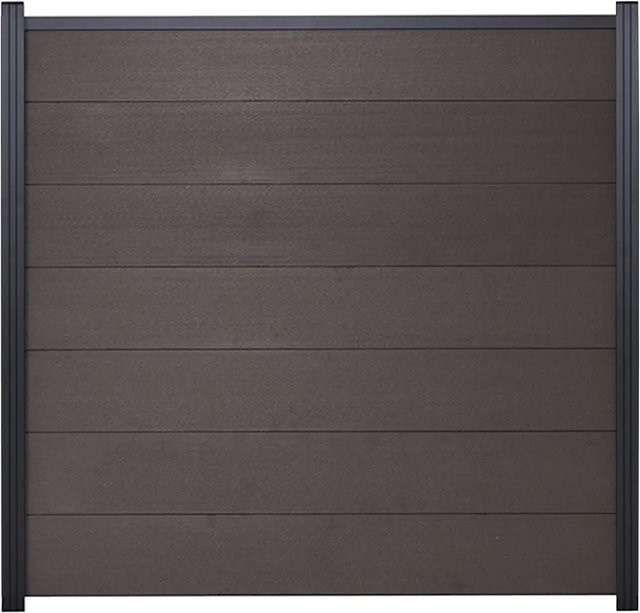 GartenLand WPC Zaun Set XL Ameland Sichtschutz Steckzaun Anthrazit B: 180 cm, H: 180 cm - Bild 1