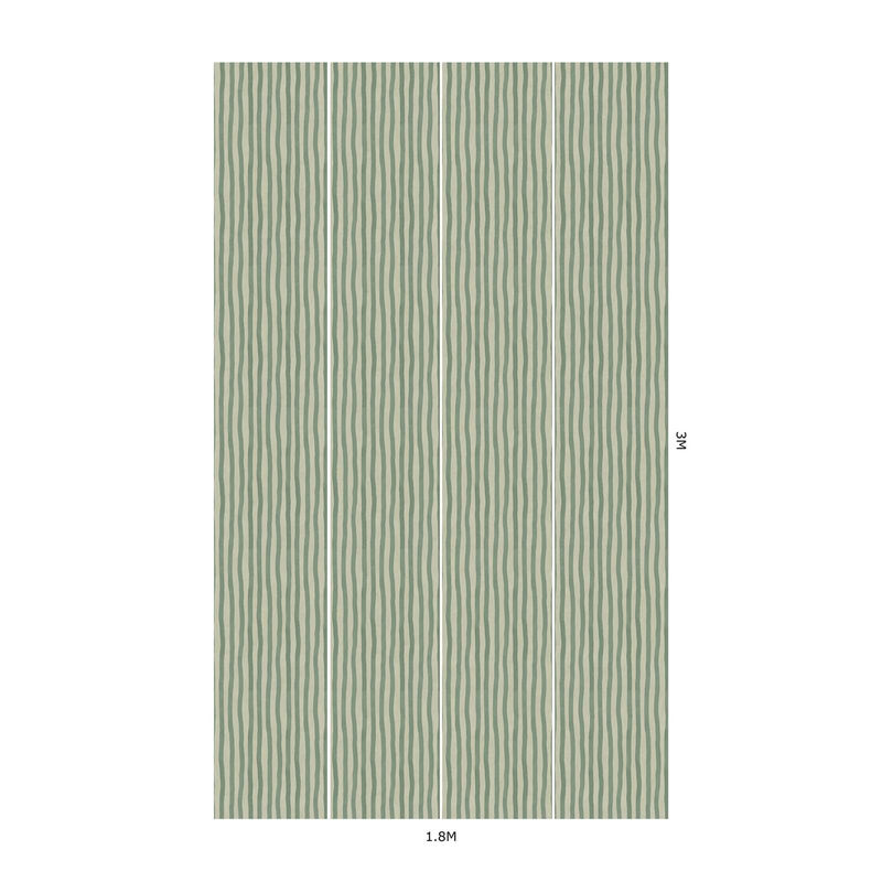 House of Hackney Tapete Artists Stripe in Opal Green mit abstraktem Streifenmuster, Vlies, Breite: 180 cm, Höhe: 300 cm - Bild 4