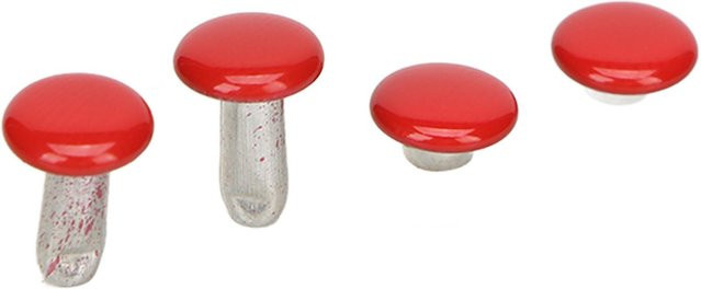 500 Stück GoolRC Doppelkopfnieten aus galvanisiertem Metall in Rot, Maße: 6 x 8 mm - Bild 1
