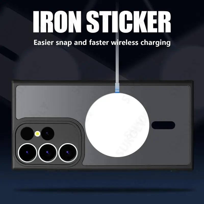 Magnetische MagSafe Schutzhülle für Samsung Galaxy A56 A36 A26 A16 A06 A17 A07 A55 A35 A25 A15 A05 A54 A34 A24 A14 A07, Matt Transparent, Schwarz - Bild 3