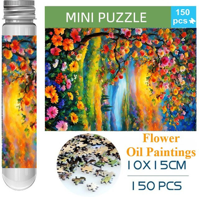 MaxRenard Mini-Reagenzglas-Blumen-Ölgemälde-Puzzle, 150 Teile, Natur - Bild 1