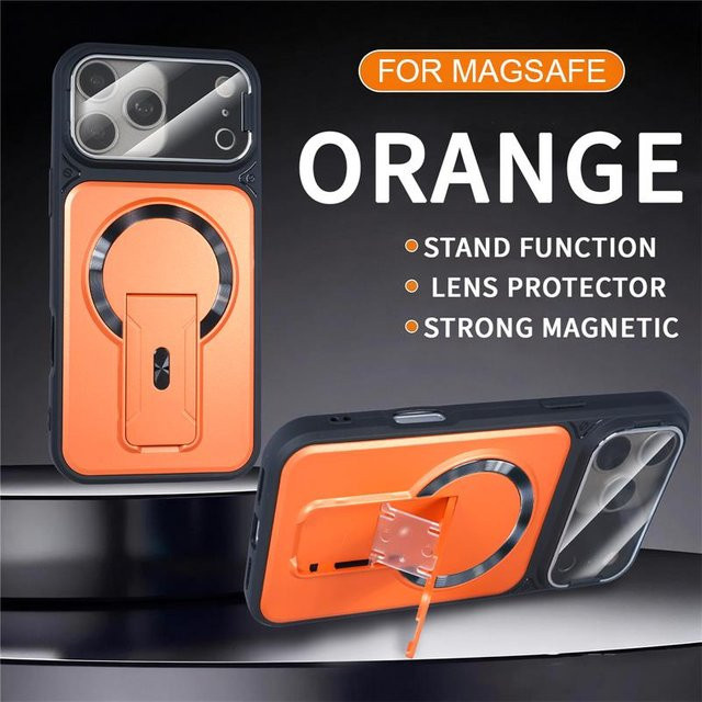 Fudusaidman Dual-Linsen-Spiegel-Schutzhülle mit magnetischem Ständer für MagSafe iPhone 17 16 15 14 13 12 11 Pro Max Plus, Mattes PC-Gehäuse in Weiß - Bild 1