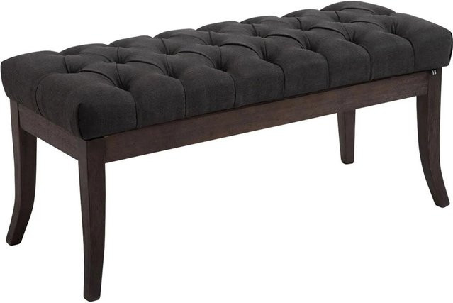 CLP Sitzbank Ramses Chesterfield Stoff Dunkelgrau B/T/H: 100 x 38 x 46 cm - Bild 1