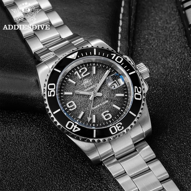 ADDIESDIVE Armbanduhr Quarz, Edelstahl, Schwarz, Herren - Bild 1