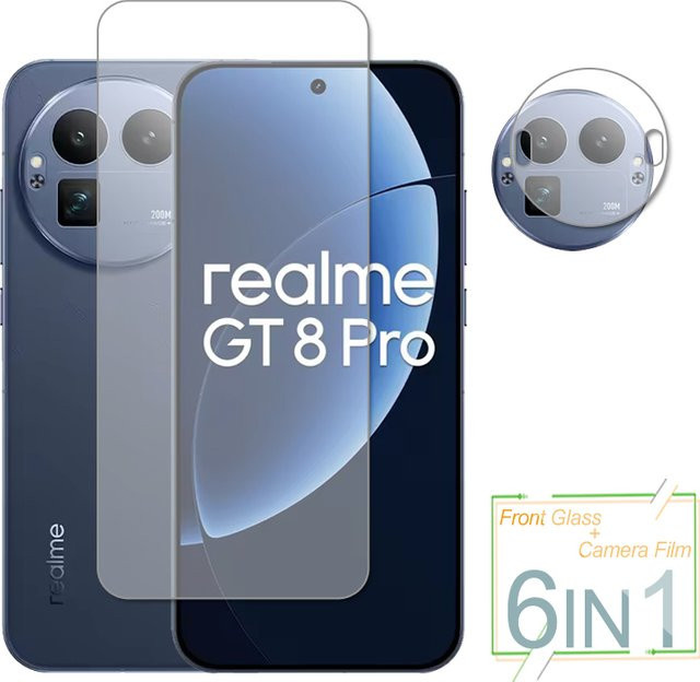 Realme GT 8 Pro Panzerglas Display Schutzfolie und Kamera Objektiv Schutz Film Transparent - Bild 1