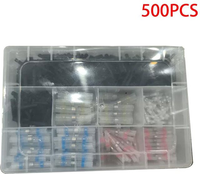 Yukimm Lötverbinder Set mit Schrumpfschlauch und Kabelanschlüssen in Multicolor, 800 Stück mit Aufbewahrungsbox - Bild 1