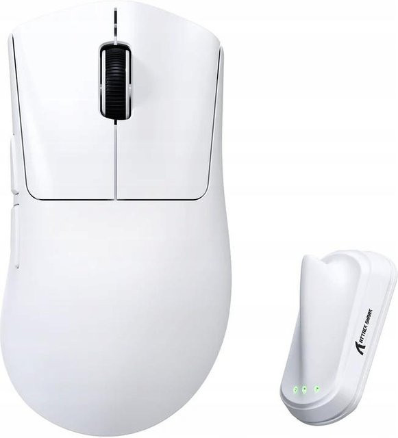 Kabellose Gaming-Maus Attack Shark V8 in Weiß mit PAW3950MAX Sensor und Bluetooth sowie Wi-Fi Unterstützung - Bild 1