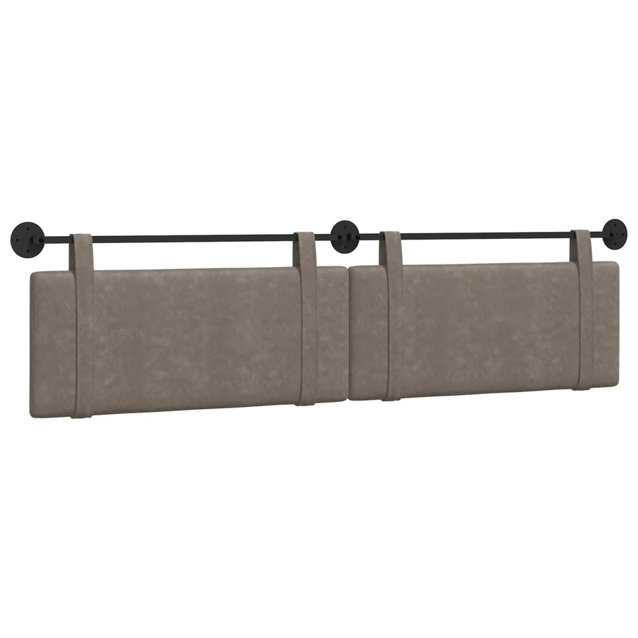 vidaXL Wandmontiertes Polsterpaneel in Grau mit Antik-PU-Optik, B/H/T: 210 x 55 x 5 cm - Bild 2