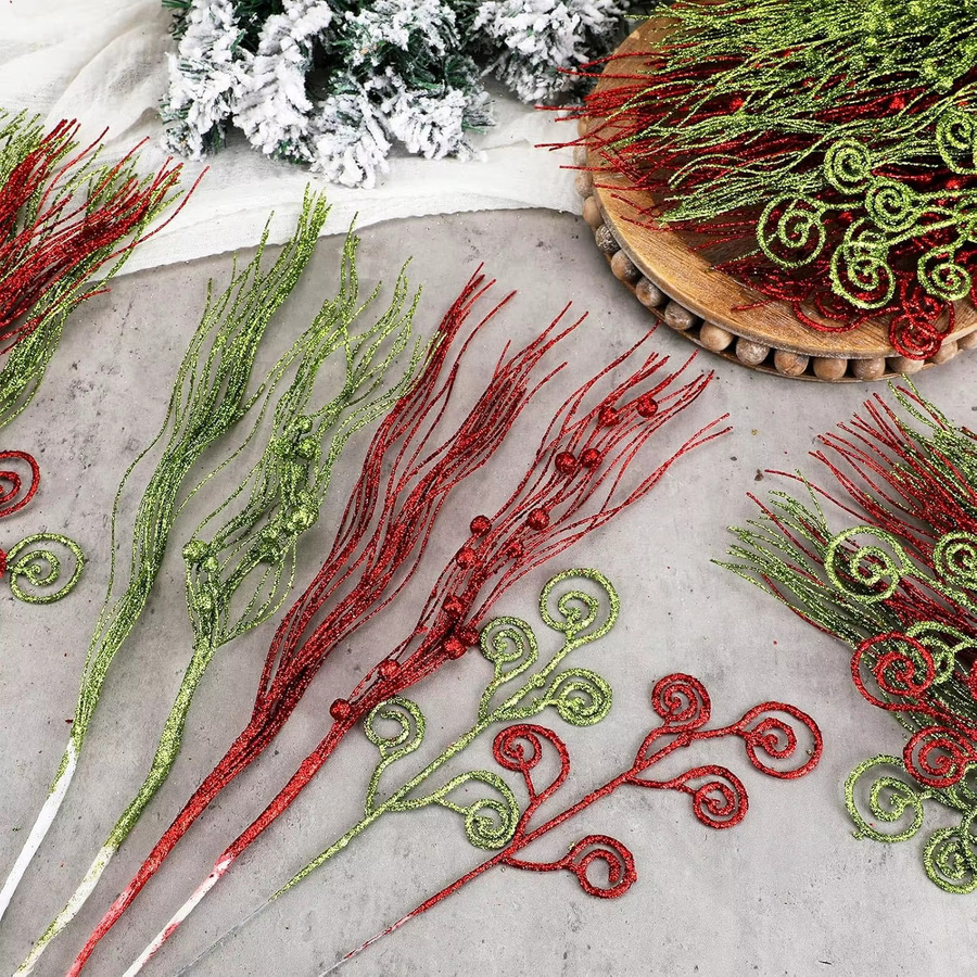 MENGHAO 6er Set Künstliche Beeren-Bouquets in Rot und Grün für Weihnachtsdekoration und Tischdekoration - Bild 6