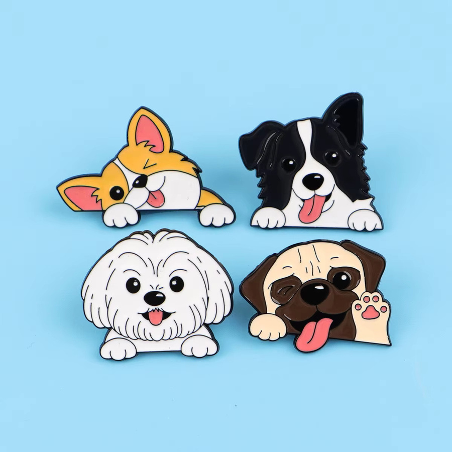 Brosche Metall, Cartoon-Hunde, Bunt, Unisex - Bild 2