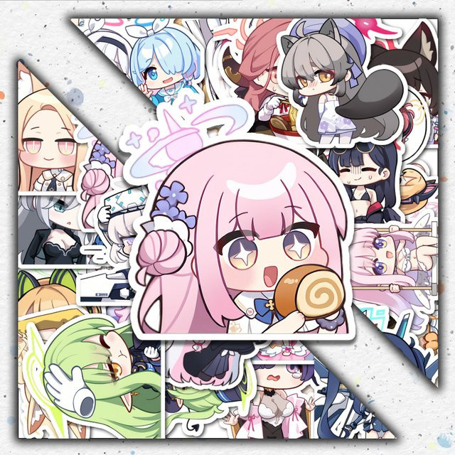 Thirty Blue Archive Anime Aufkleber Set mit bunten Emoticons für dein DIY Journal und dekoratives Zubehör - Bild 1
