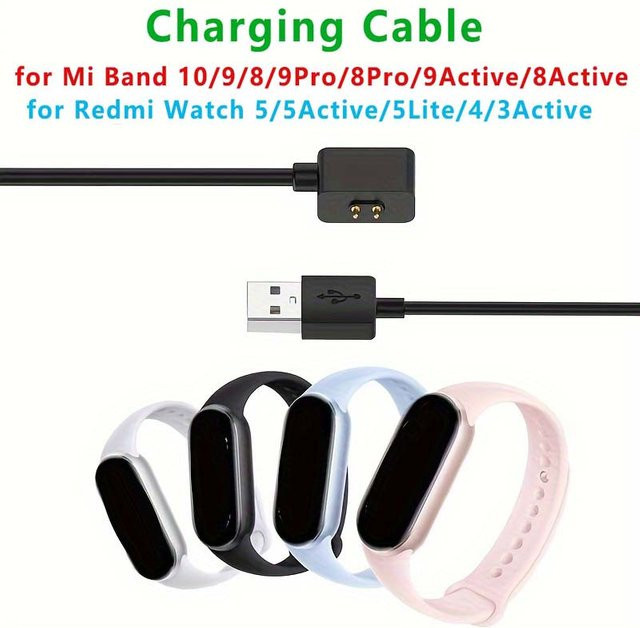 Magnetisches USB-Ladekabel für Xiaomi Band 8, Redmi Watch 3 und Redmi Watch 4 in Schwarz - Bild 1