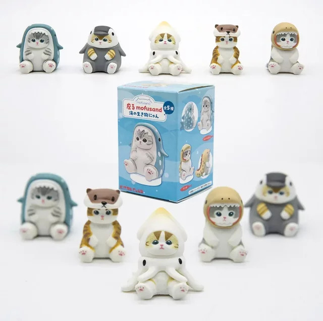 Re-ment Blind Box Tierfiguren Meerestiere Octopus Pinguin Otter als Desktop Dekoration - Bild 1