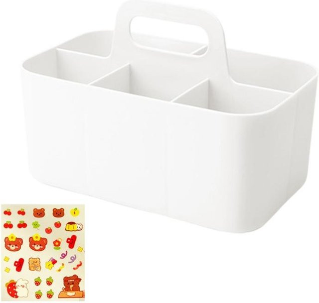 Schreibtisch-Organizer von A Family Of Home Textiles mit 5 Fächern und Griff in Weiß - Bild 1