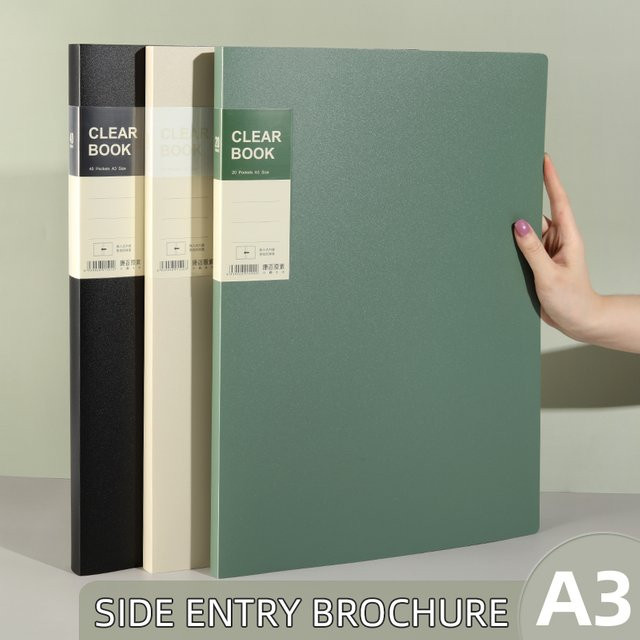 KOBEST A3 Kunstportfolio mit seitlichem Eingang in Grün für Studenten, Malordner mit 20 bis 60 Einlagetaschen für Poster, Skizzenpapier und Zertifikate - Bild 1