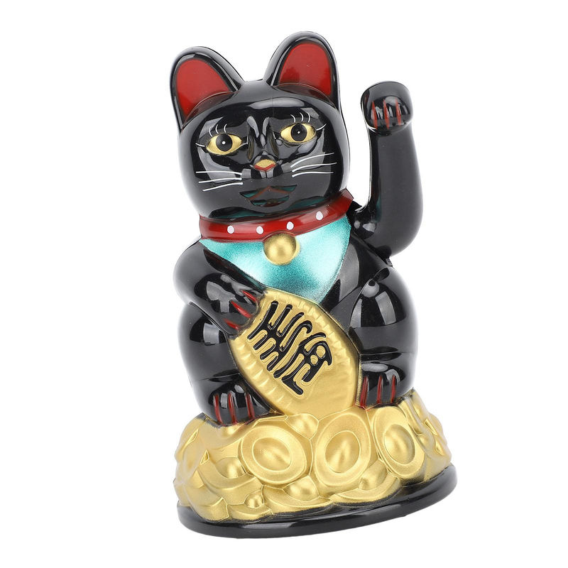 Tooarts Glückskatze-Ornament in Schwarz, batteriebetrieben, Höhe: 11,4 cm - Bild 8