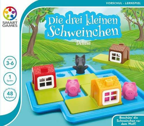 smart Games Die 3 kleinen Schweinchen Lernspiel inklusive Begleitbuch für 1 Spieler, Mehrfarbig - Bild 1