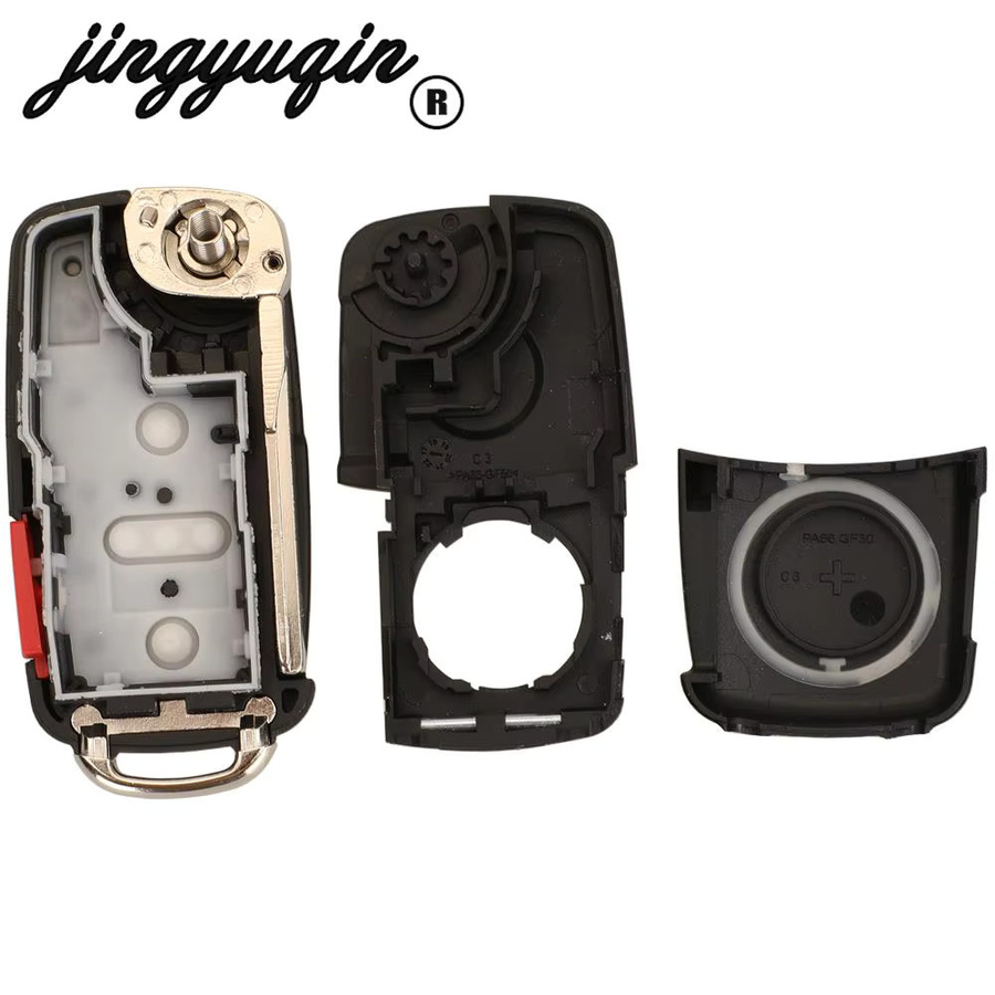 jingyuqin 5er Set Auto-Fernbedienungsgehäuse für VW Golf Seat Polo Passat Tiguan Skoda in Schwarz mit Hu66 Klinge - Bild 4