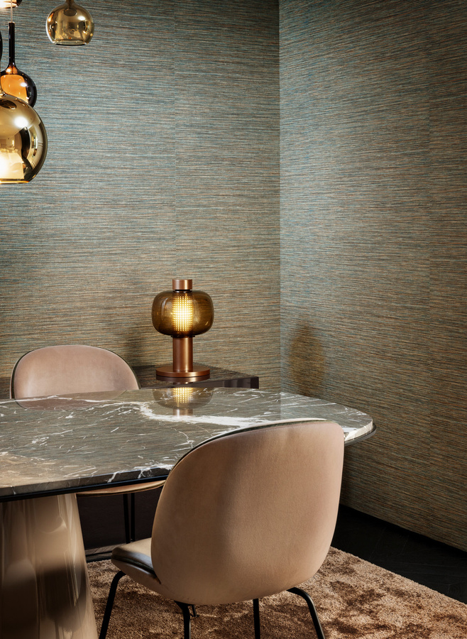 Arte International Tapete Essentials by La Prairie in Exotic Brown und Turquoise aus Vlies und Vinyl - Bild 1
